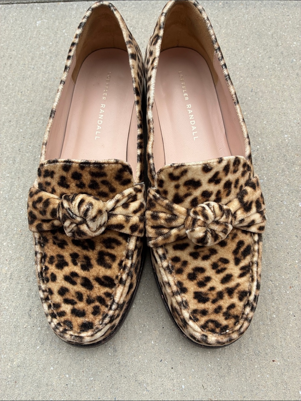 Loeffler Randall Elina velvet leopard loafers